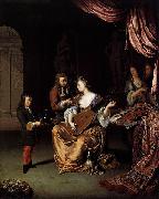 Willem van Mieris The Lute Player painting